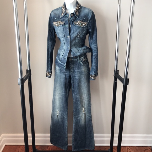 Vintage Parasuco denim jacket with grommet detail. Size medium - Picture 11 of 12